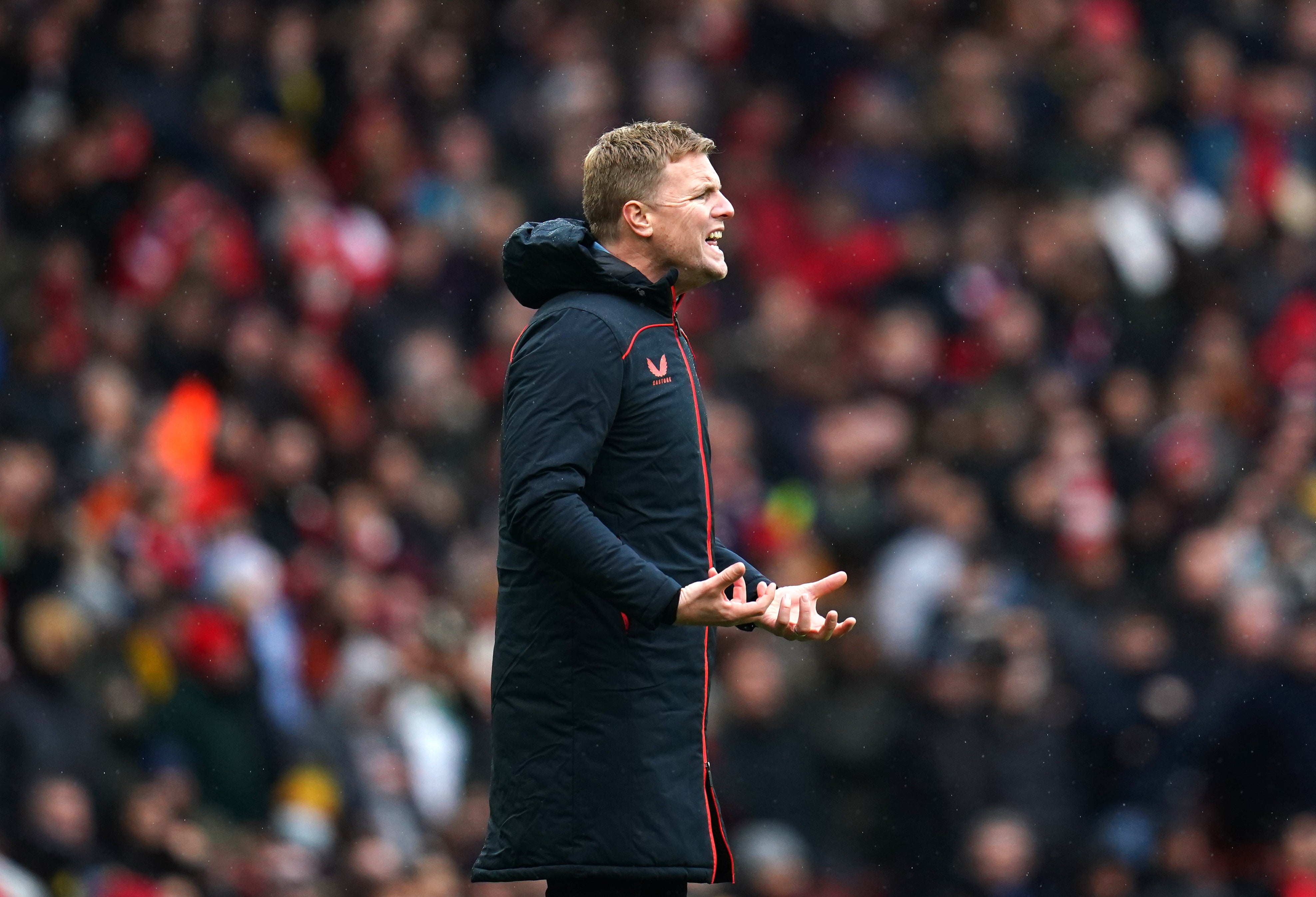 At the other end of the table, Newcastle manager Eddie Howe took charge of his side for the first time on Saturday at Arsenal, where he watched them lose 2-0 (John Walton/PA)