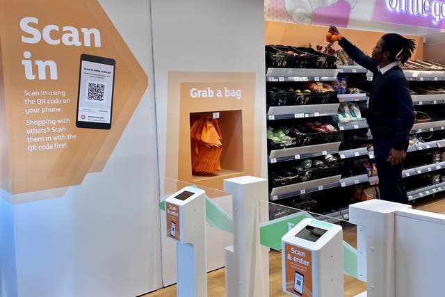 Sainsbury’s has opened a checkout-free store in central London (Sainsbury’s/PA)