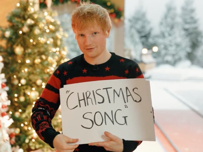 <p>Ed Sheeran recreates the ‘Love Actually’ scene to promote his Christmas song with Elton John</p>