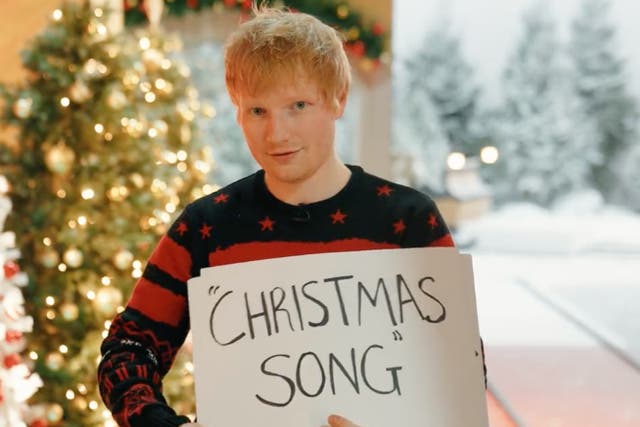 <p>Ed Sheeran recreates the ‘Love Actually’ scene to promote his Christmas song with Elton John</p>