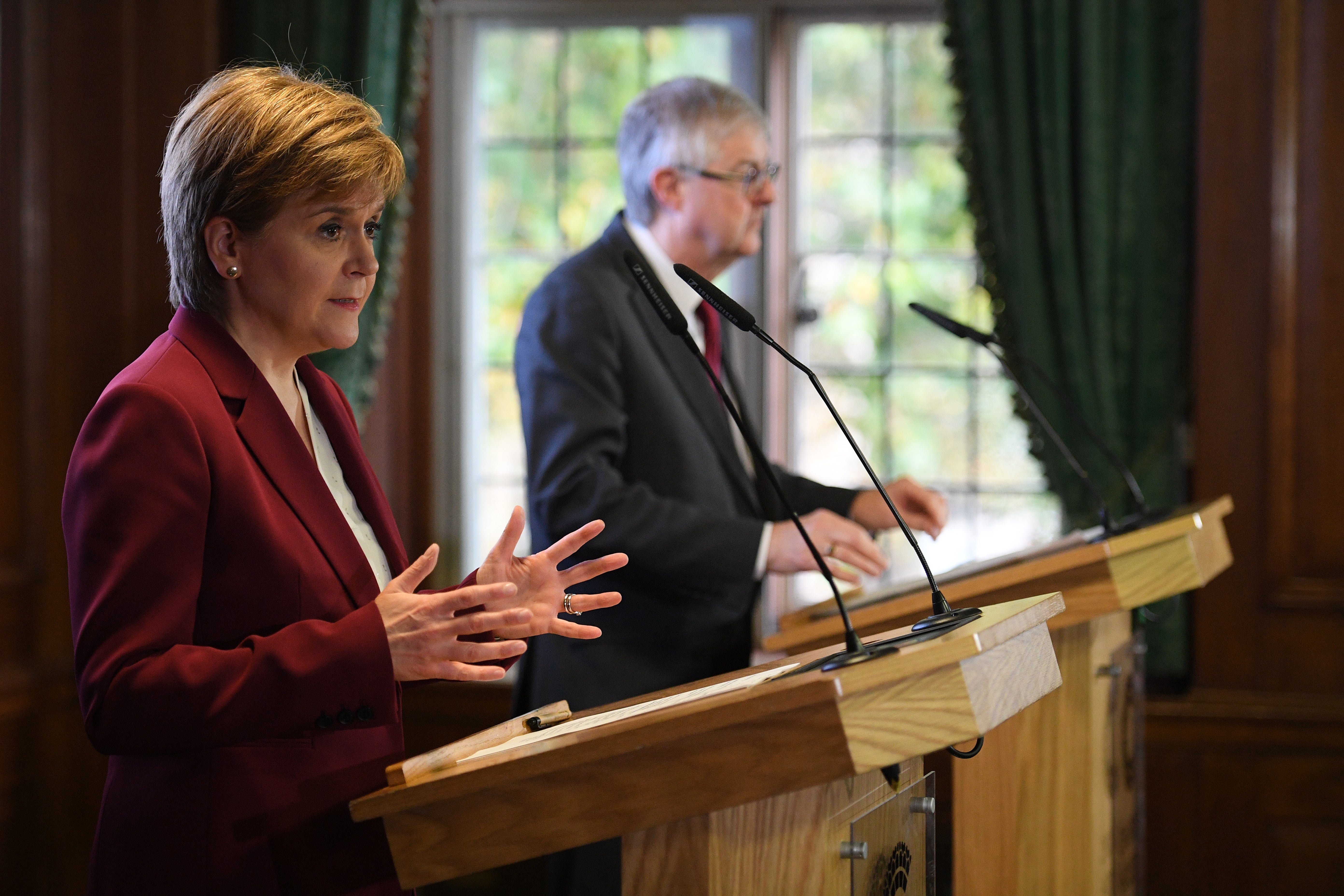 Scottish First Minister Nicola Sturgeon and her Welsh counterpart Mark Drakeford have issued a joint plea to Boris Johnson (Daniel Leal-Olivas/PA)