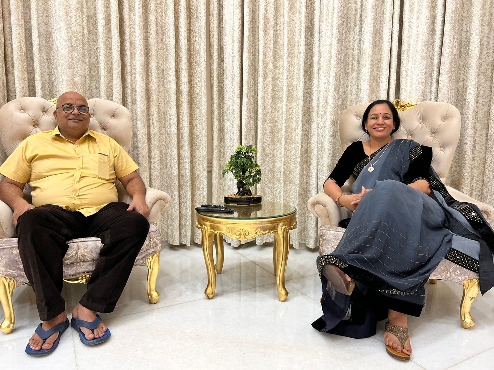 Anand Prakash Chouksey with his wife Manjusha
