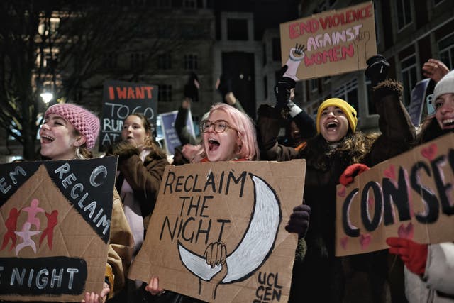 <p>Reclaim the Night protesters in London on Saturday</p>