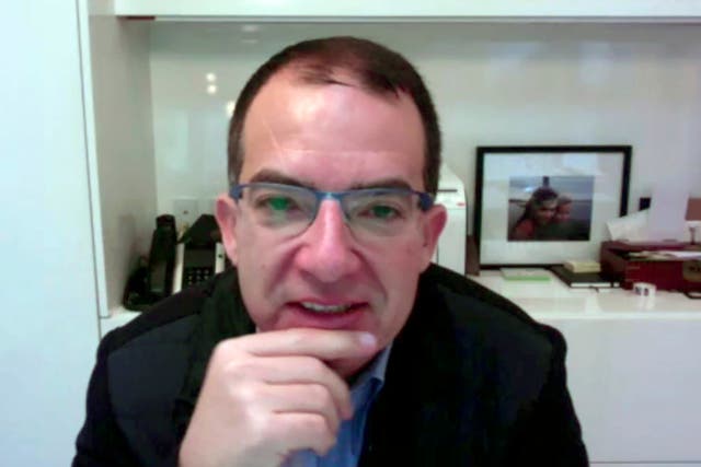 <p>The CEO of Moderna Stephane Bancel is seen in this video frame grab as he speaks during an interview with AFP on November 17, 2020</p>