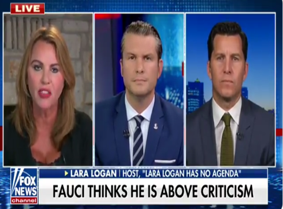 <p>Fox News anchor Lara Logan claims ‘people all across the world’ are comparing Dr Fauci to Nazi doctor</p>