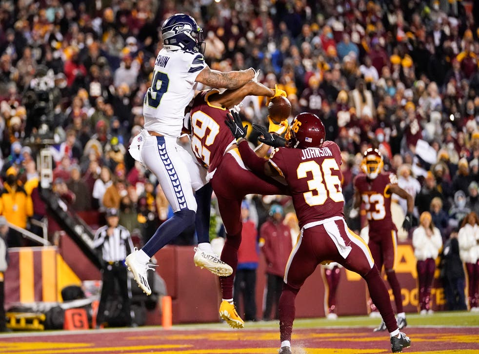 Washington defeat Seattle Seahawks with late intercept for third straight  win | The Independent