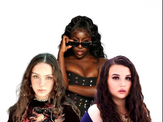 <p>L-R: Holly Humberstone, Bree Runway and Lola Young</p>