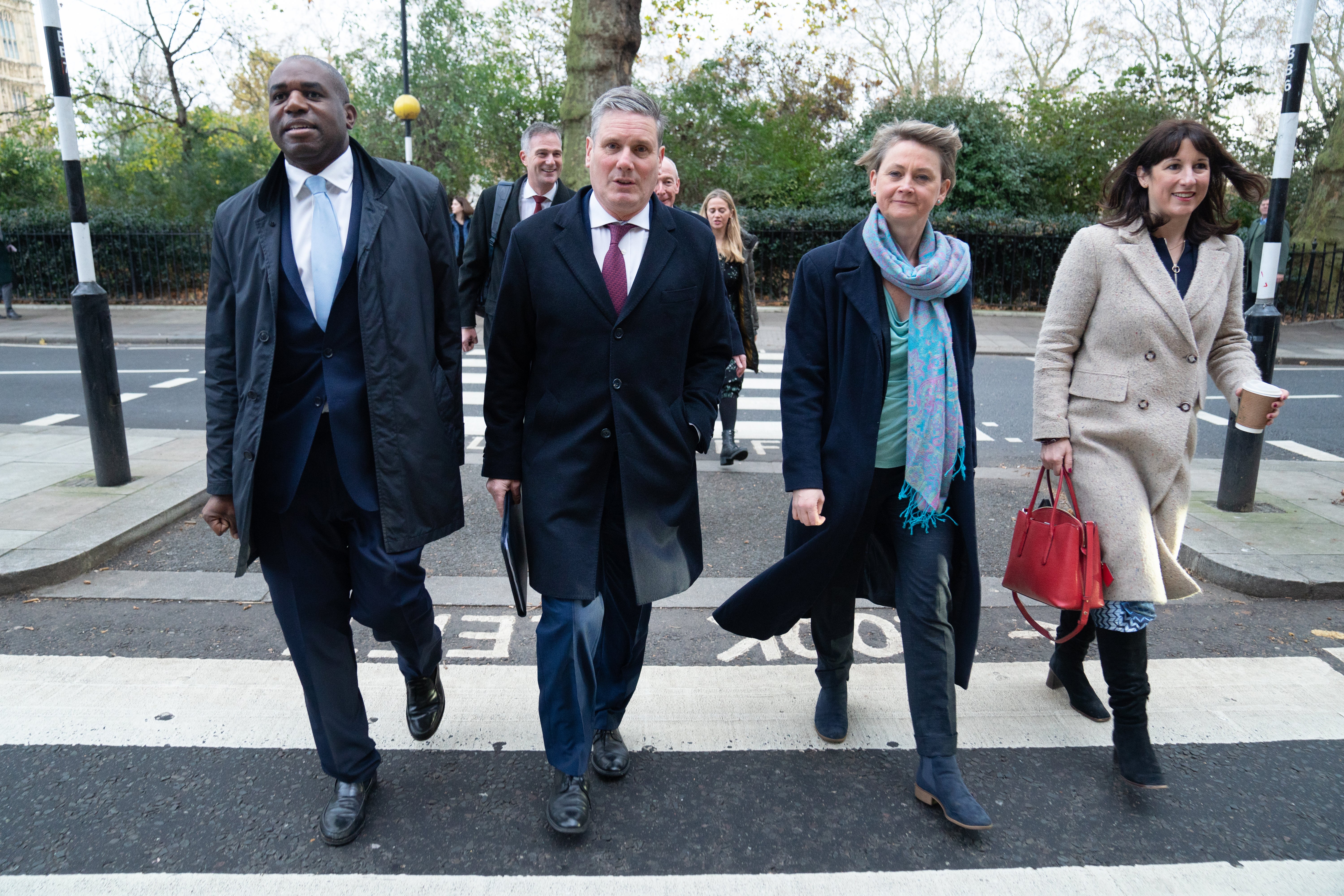 Shadow foreign secretary David Lammy, Labour leader Keir Starmer, shadow home secretary Yvette Cooper and shadow chancellor Rachel Reeves (Stefan Rousseau/PA)