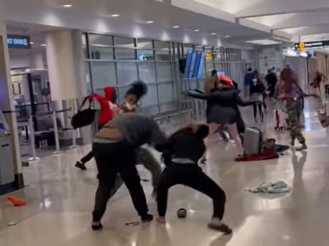 <p>Multiple fights broke out at the airport</p>