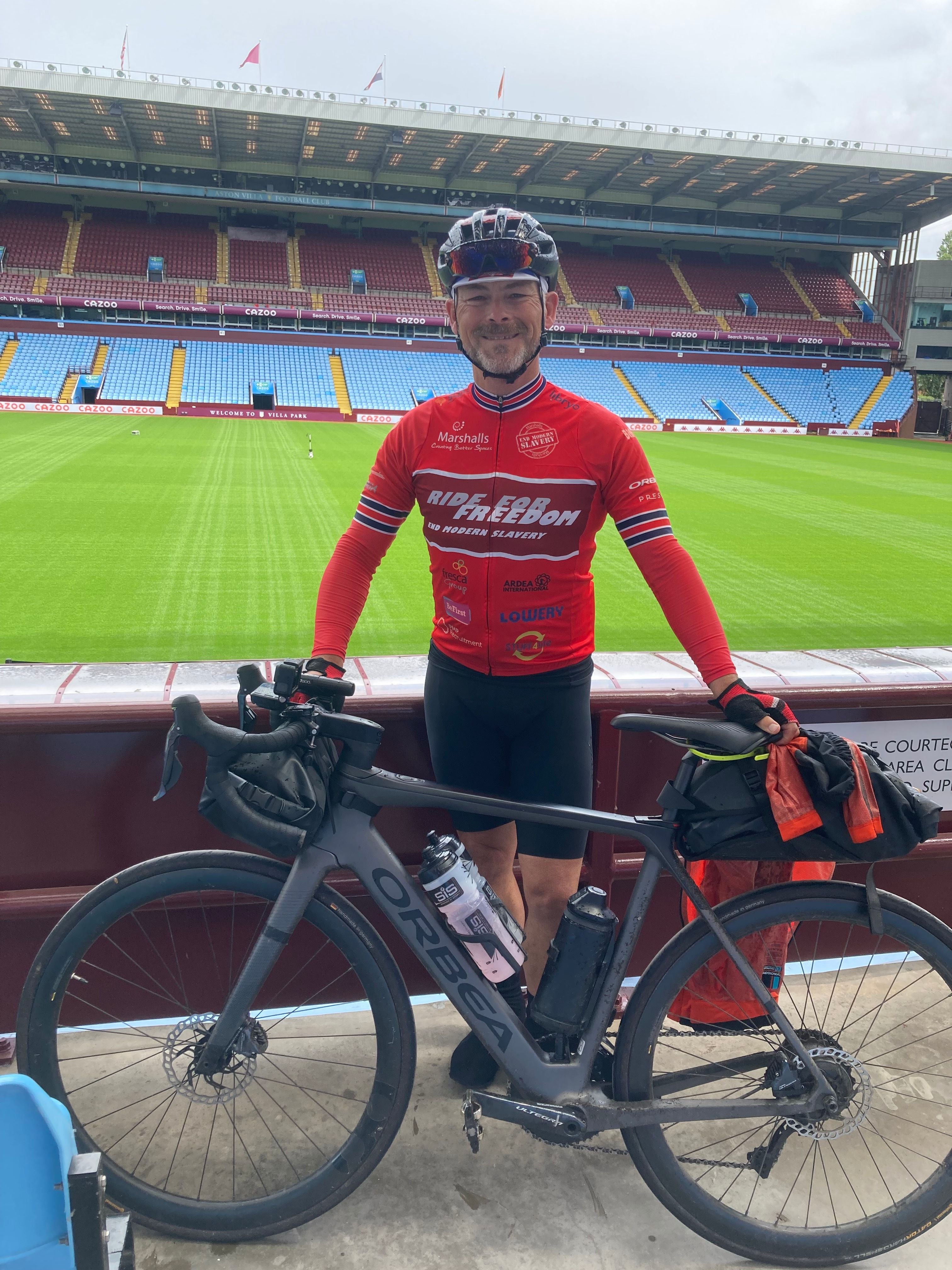 Cyclist Gordon Miller is to ride between five Midlands football clubs to raise awareness of the issue of modern slavery (Gordon Miller/PA)