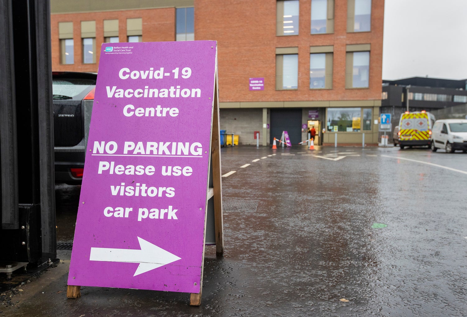 Belfast Health and Social Care Trust Covid-19 Vaccination Centre at Belfastās Royal Victoria Hospital (Liam McBurney/PA)