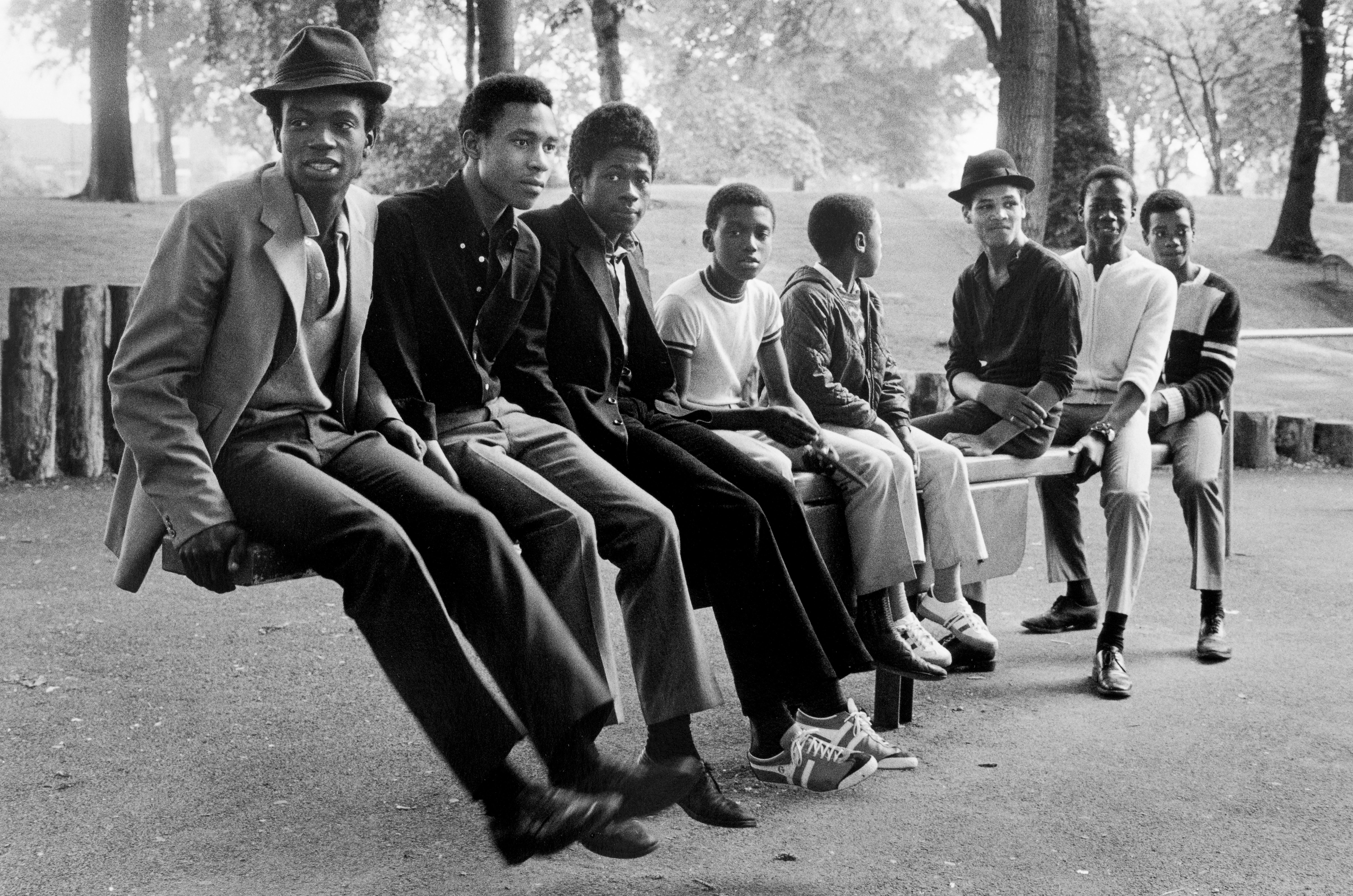 Vanley Burke, ‘Young Men on a Seesaw in Handsworth Park’, 1984