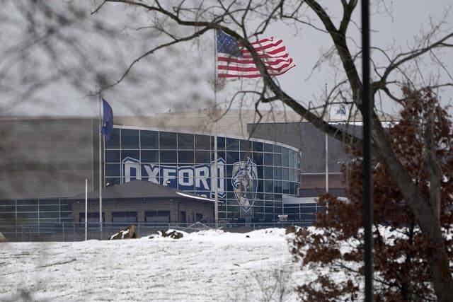 Oxford High School is shown in Oxford, Michigan, Tuesday, Nov. 30, 2021, where authorities say a student opened fire at the school