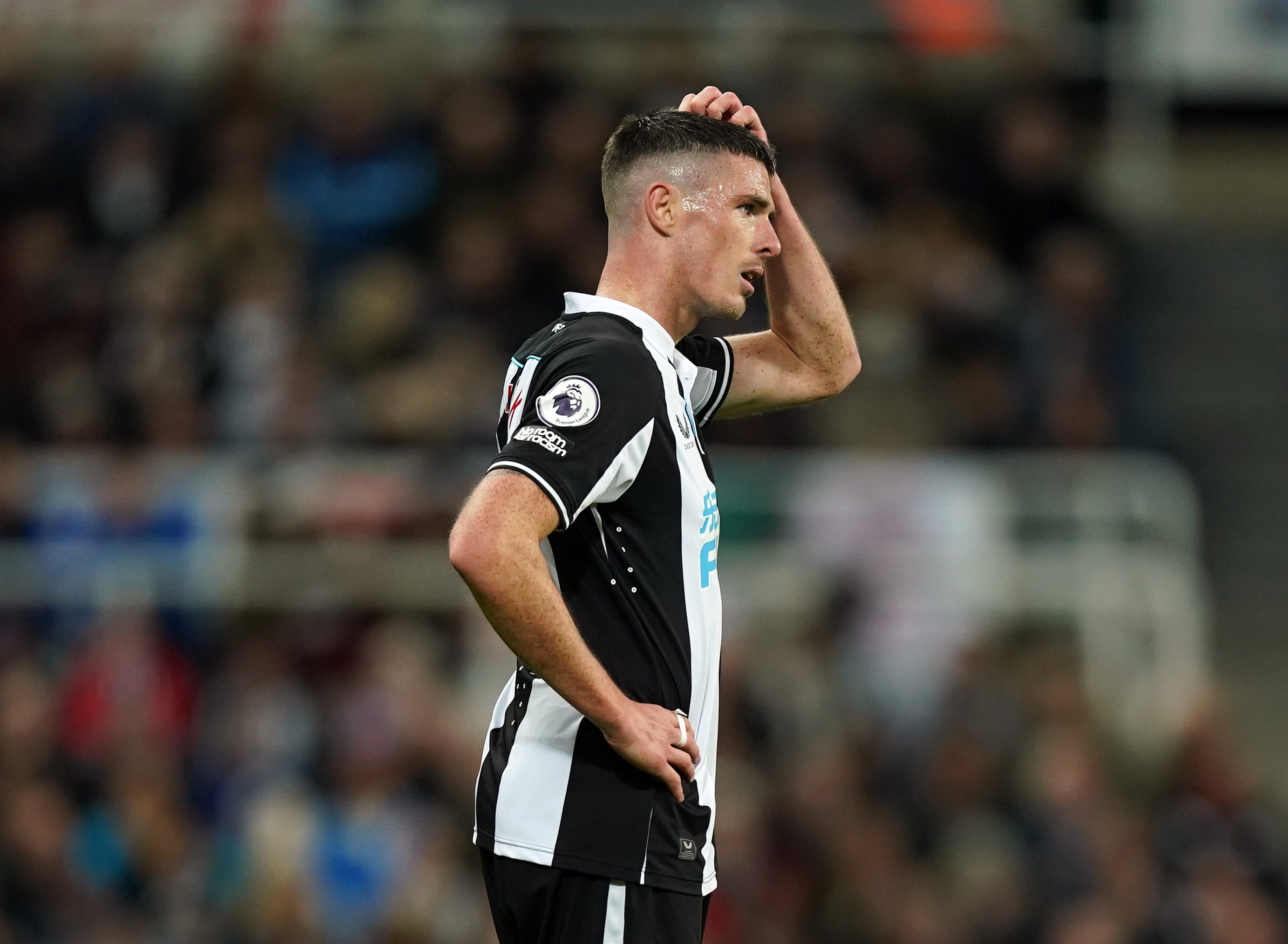 Ciaran Clark was sent off inside the opening 10 minutes (Mike Egerton/PA)