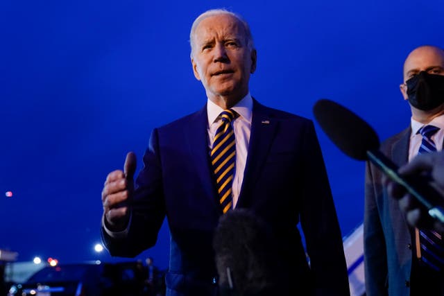 <p>President Joe Biden speaks to members of the media</p>