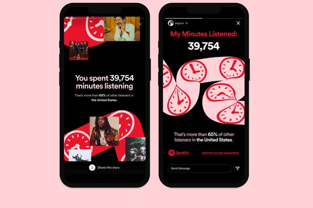 <p>A look at some of the designs for this year’s Spotify Wrapped, the music streamer’s annual statistical roundup</p>