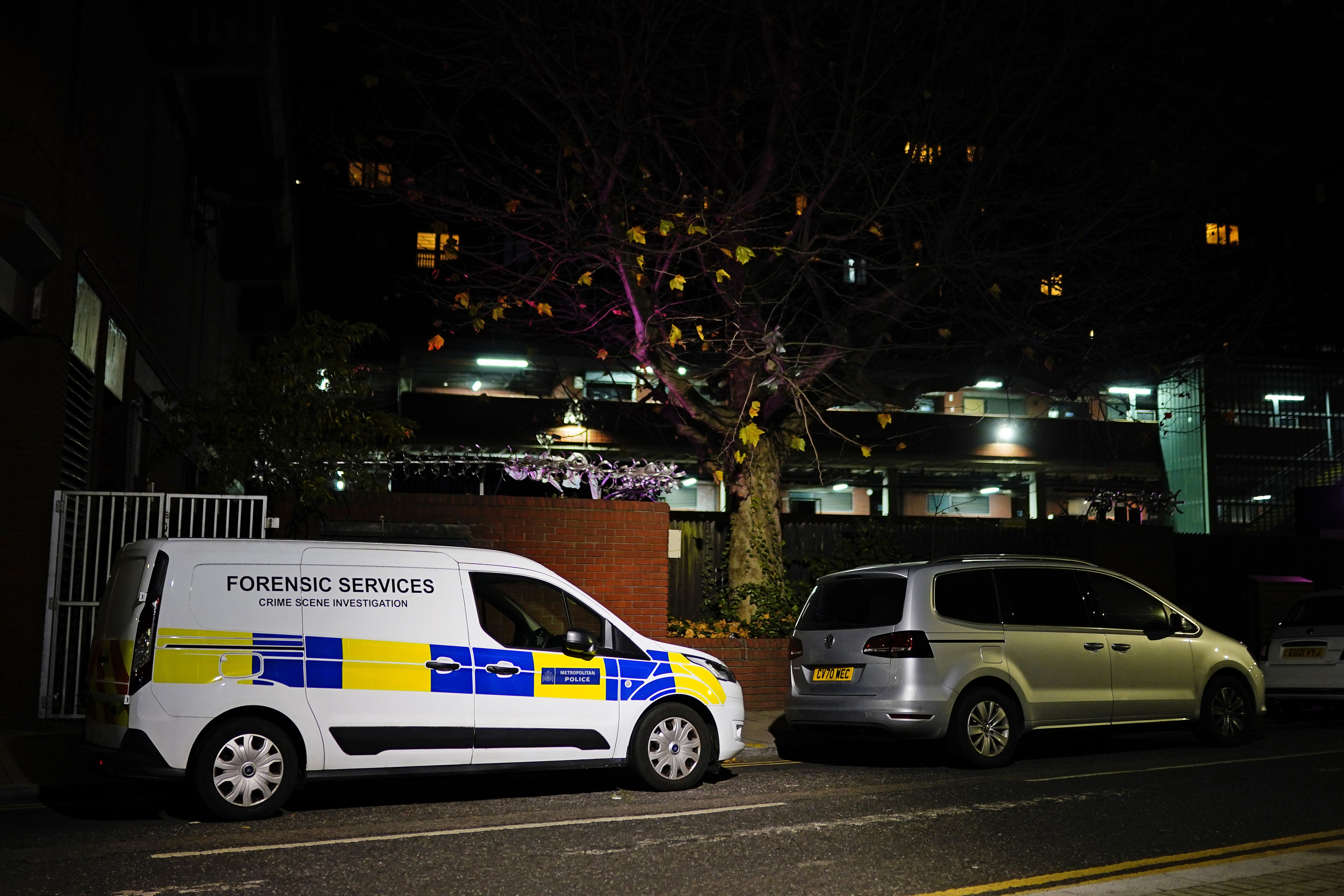 A police forensic van near the scene in Mayes Road, Wood Green (Aaron Chown/PA)