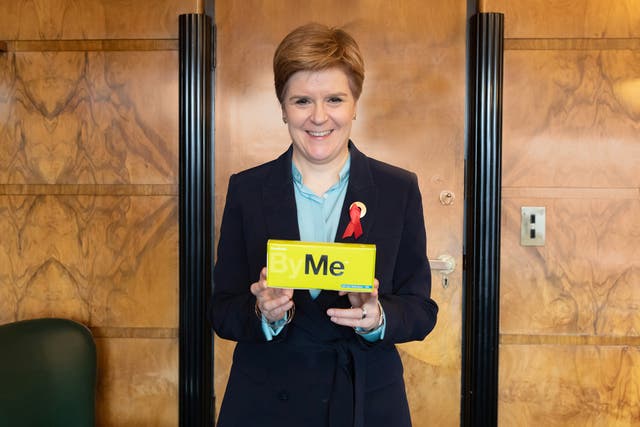Nicola Sturgeon has encouraged people to test themselves for HIV with tests they can use at home (HIV Scotland/PA)