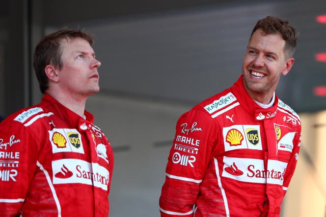 <p>Kimi Raikkonen and Sebastian Vettel were Ferrari teammates</p>