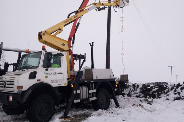 The Government has promised to do all it can to restore power to remote homes before Christmas following Storm Arwen (Energy Networks Association/PA)