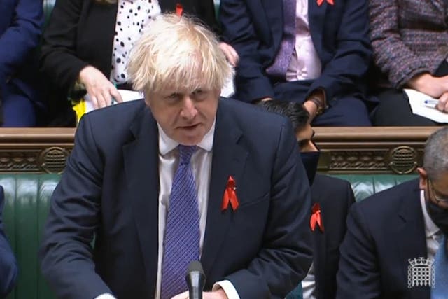 <p>Prime Minister Boris Johnson at PMQs </p>