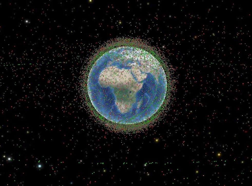 <p>A live satellite orbit visualisation captured on 1 December, 2021. A string of SpaceX Starlink satellites can be seen crossing the Indian Ocean off the coast of Madagascar </p>