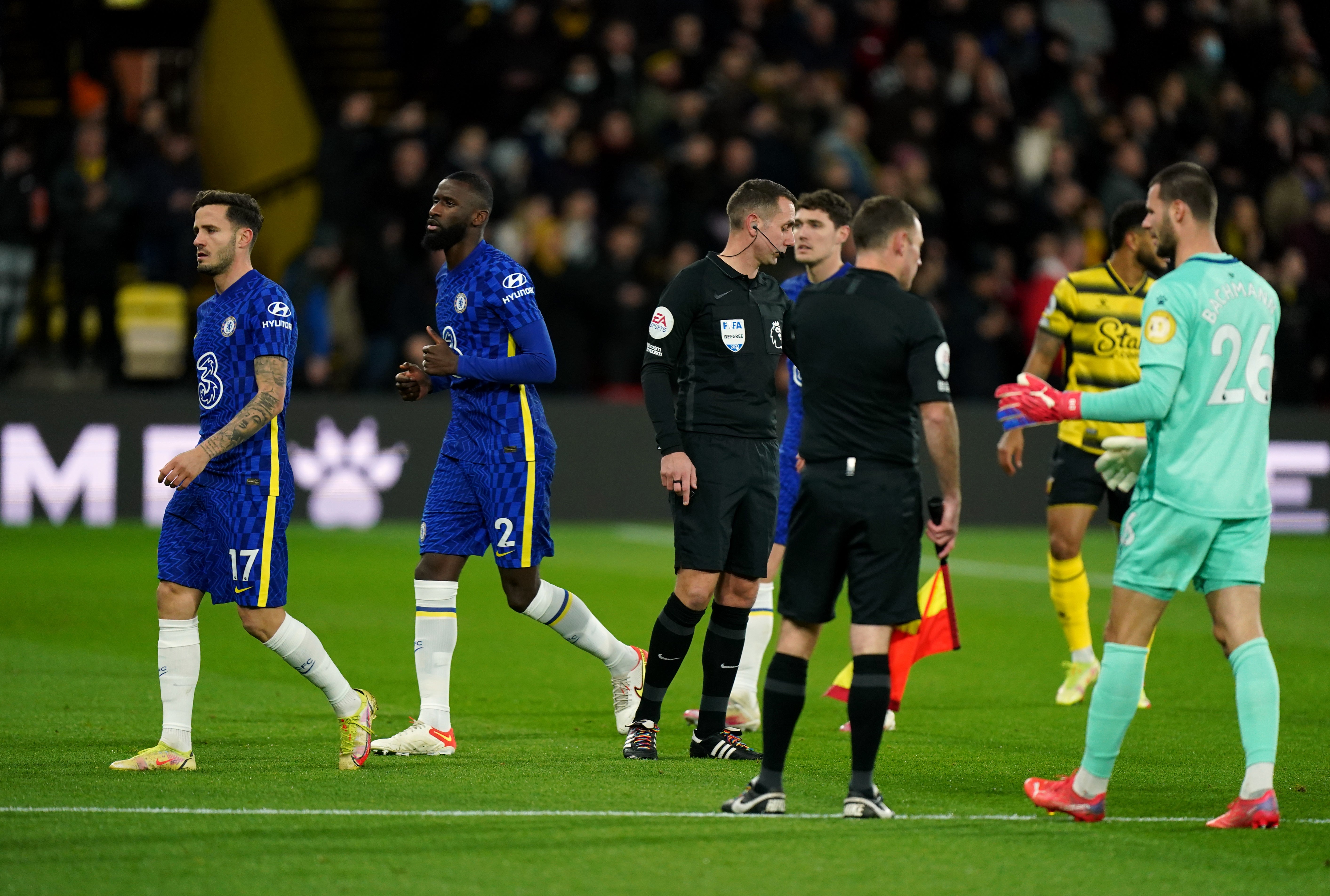 Watford and Chelsea had to leave the field (Mike Egerton/PA)