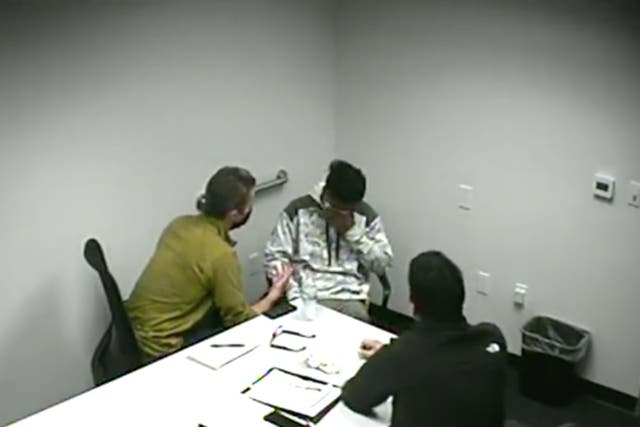 <p>Capitol riot defendant Daniel Rodriguez cries during an FBI interrogation, during which he admitted to tasing Capitol Police officer Michael Fanone.</p>