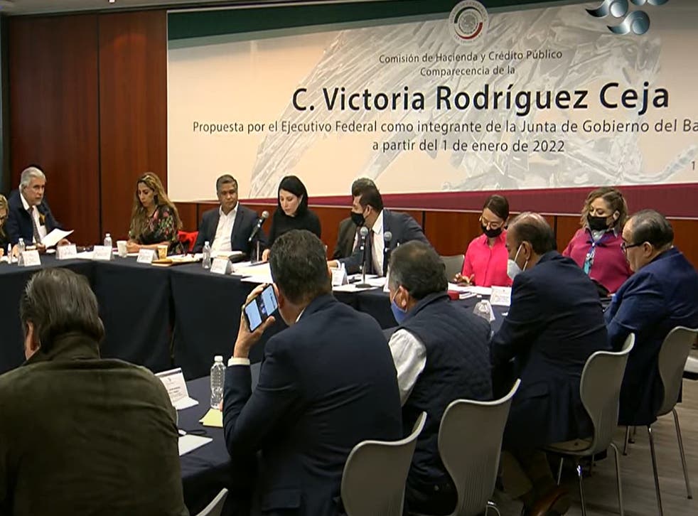 <p>Victoria Rodríguez Ceja comparece en el Senado de la República</p>