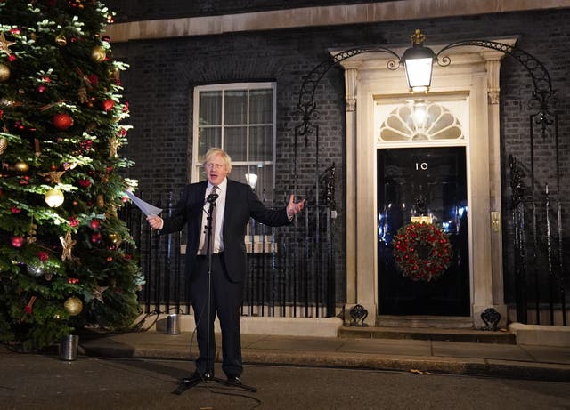 Boris Johnson has faced questions over claims that social gatherings were held at Downing Street in the run-up to Christmas last year (Stefan Rousseau/PA)