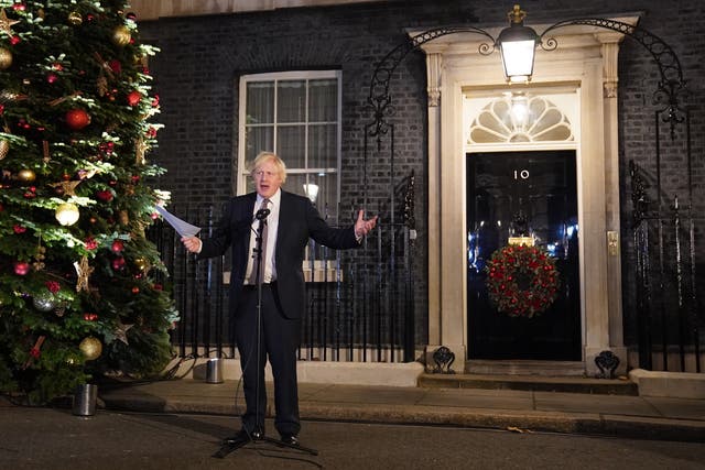 Boris Johnson has faced questions over claims that social gatherings were held at Downing Street in the run-up to Christmas last year (Stefan Rousseau/PA)