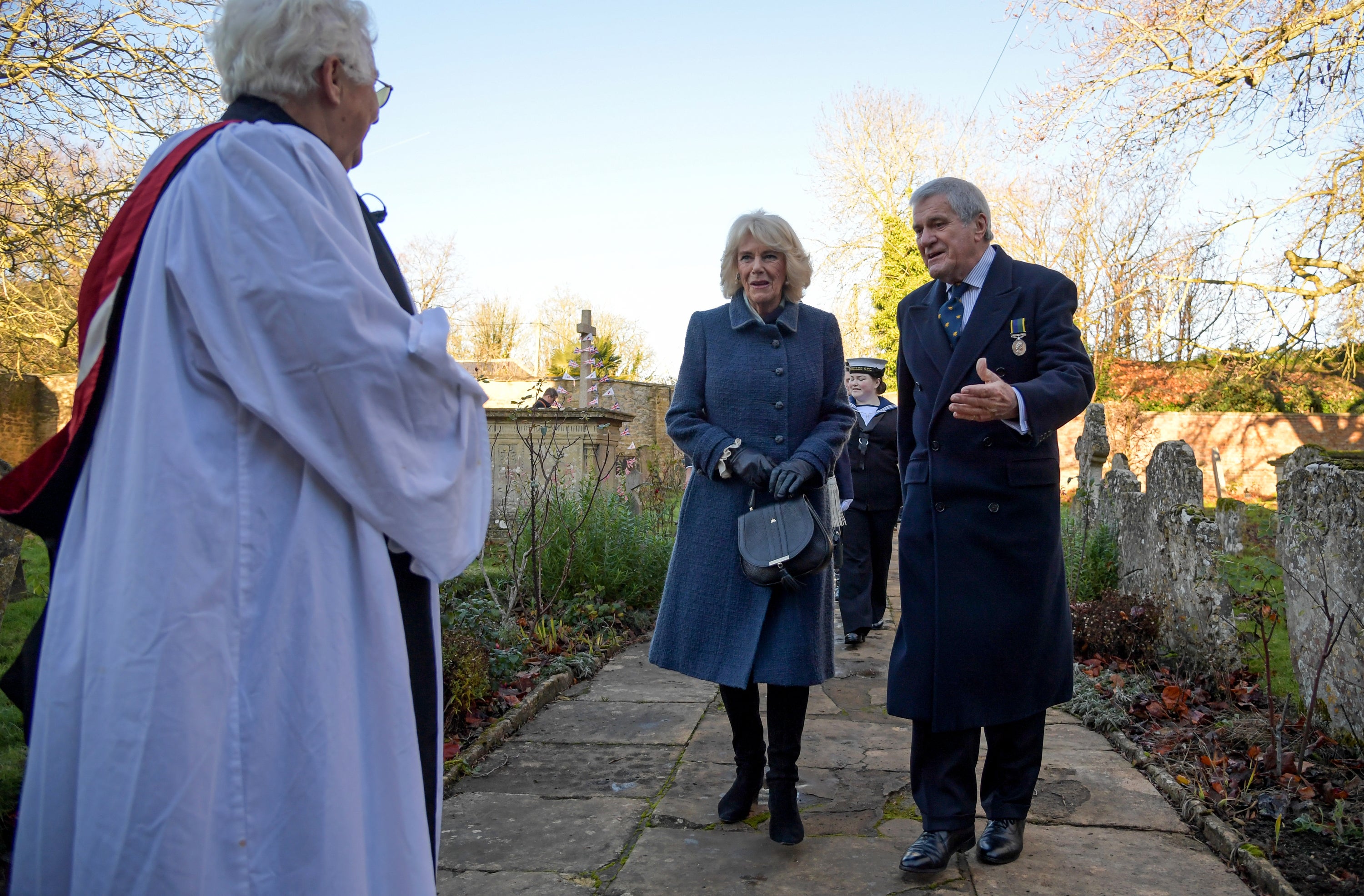 The Duchess of Cornwall arrives to attend a service of rededication (Finnbarr Webster/PA)