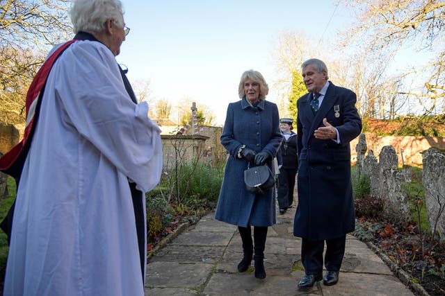 The Duchess of Cornwall arrives to attend a service of rededication (Finnbarr Webster/PA)