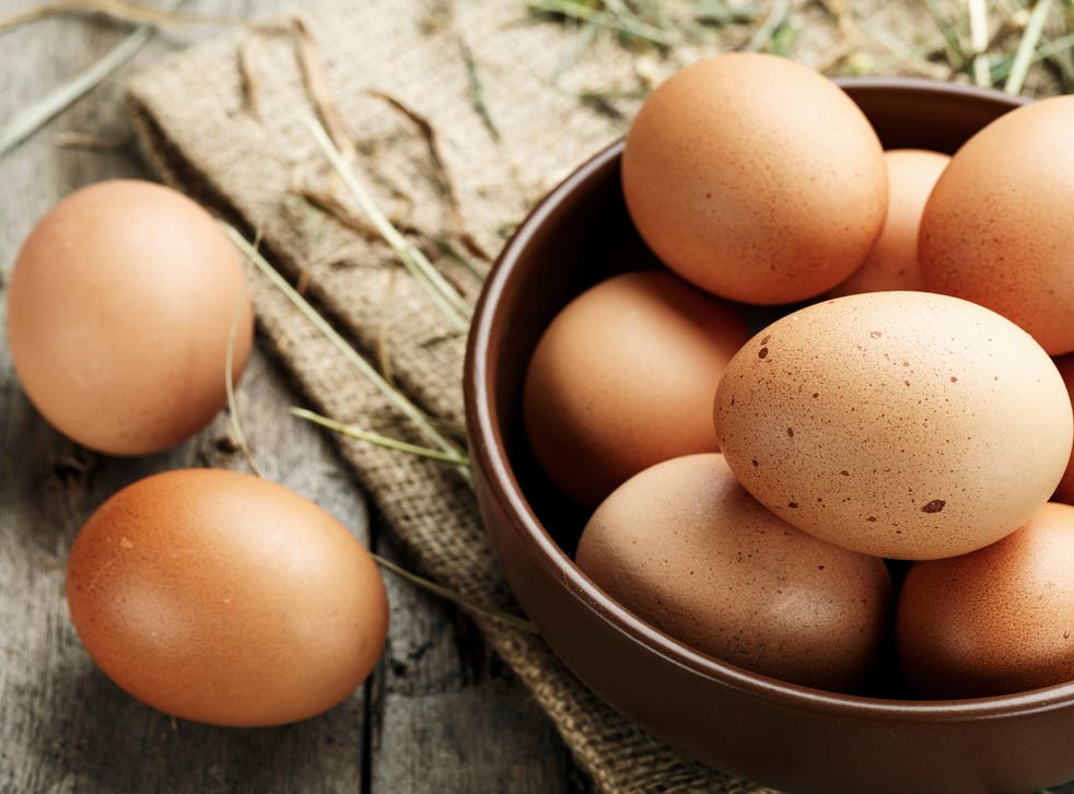 <p>Brown eggs on a plate</p>