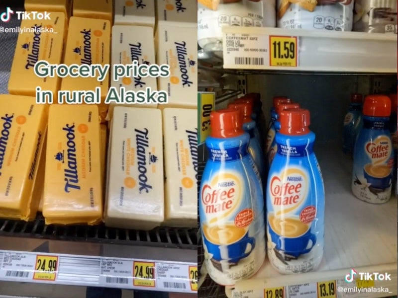 Woman shares video of grocery item costs in rural Alaska