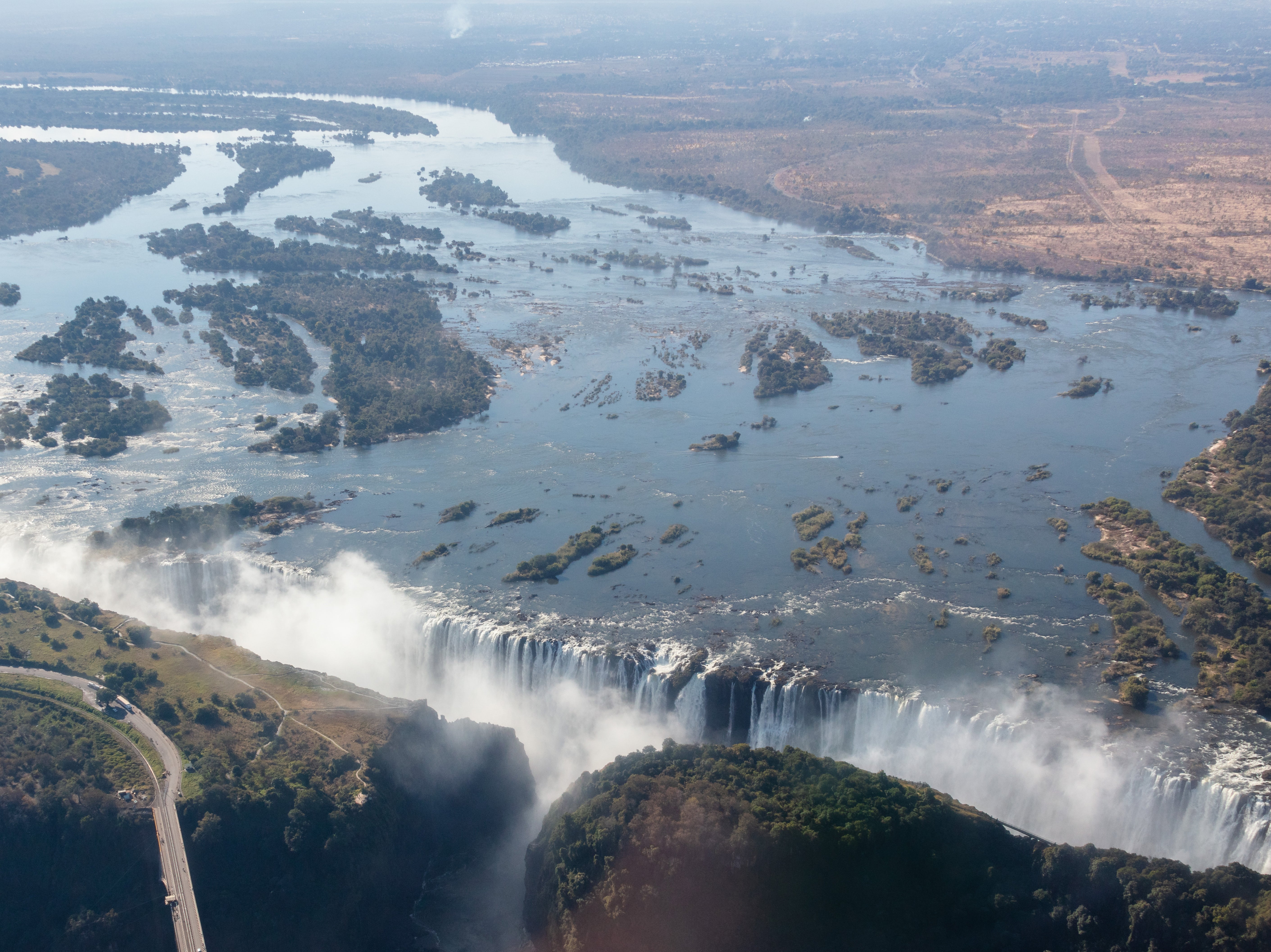 The crocodile attack happened in a river below the Victoria Falls in Zambia