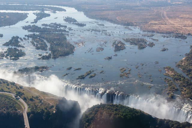 <p>The crocodile attack happened in a river below the Victoria Falls in Zambia </p>