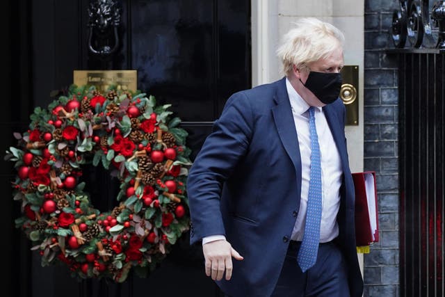 Prime Minister Boris Johnson leaves 10 Downing Street, London, to attend Prime Minister’s Questions at the Houses of Parliament. Picture date: Wednesday December 1, 2021.
