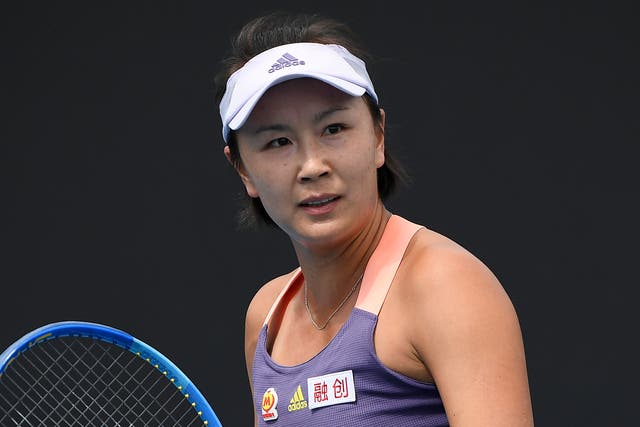 <p>China Peng Shuai Tennis</p>