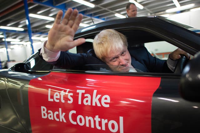 <p>Boris Johnson during Vote Leave campaign  in 2016</p>