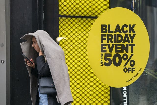 Shoppers on Oxford Street in London, on Black Friday. Picture date: Friday November 26, 2021.