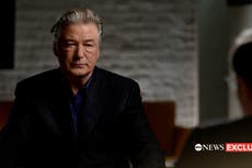 ‘I let go of the hammer and the gun goes off’: Alec Baldwin admits firing weapon that killed Rust cinematographer but insists he did not pull trigger
