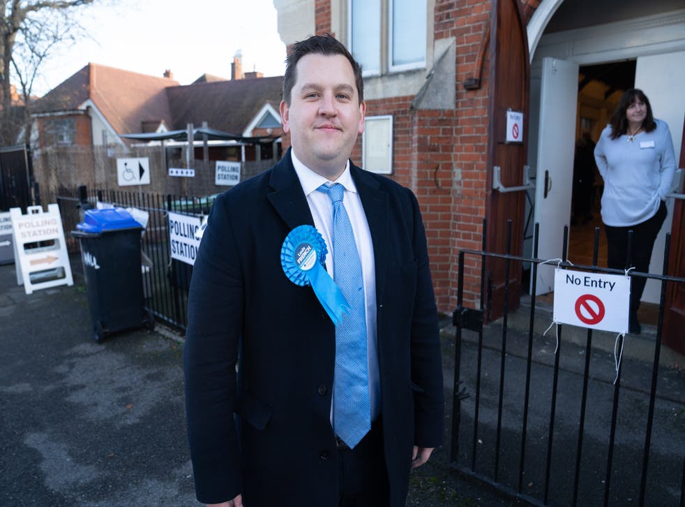 Conservative party candidate Louie French arrives at Christchurch Church Hall in Sidcup, Kent, to cast his vote in the by-election for the constituency of Old Bexley and Sidcup. Picture date: Thursday December 2, 2021.