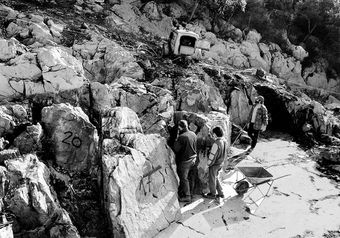 The palaeontological site of Villaggio del Pescatore, with people from ZOIC working to extract the fossils from this astounding dinosaur trove