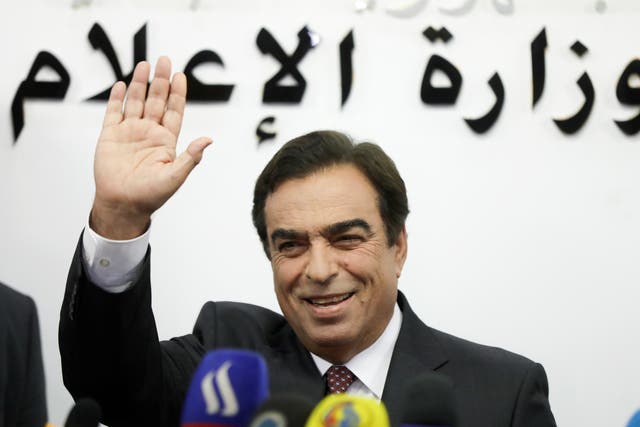 <p>Goodbye: Lebanese Information Minister George Kordahi announcing his resignation</p>