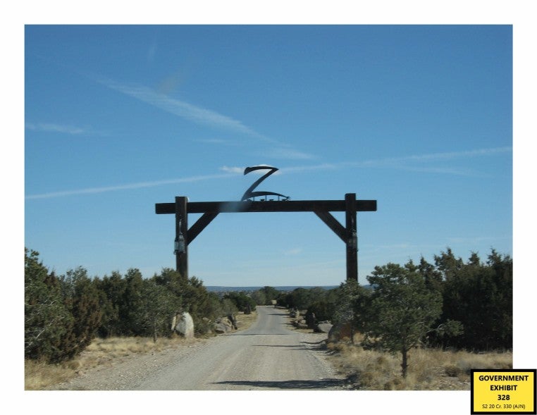 The entrance to the Zorro Ranch in New Mexico