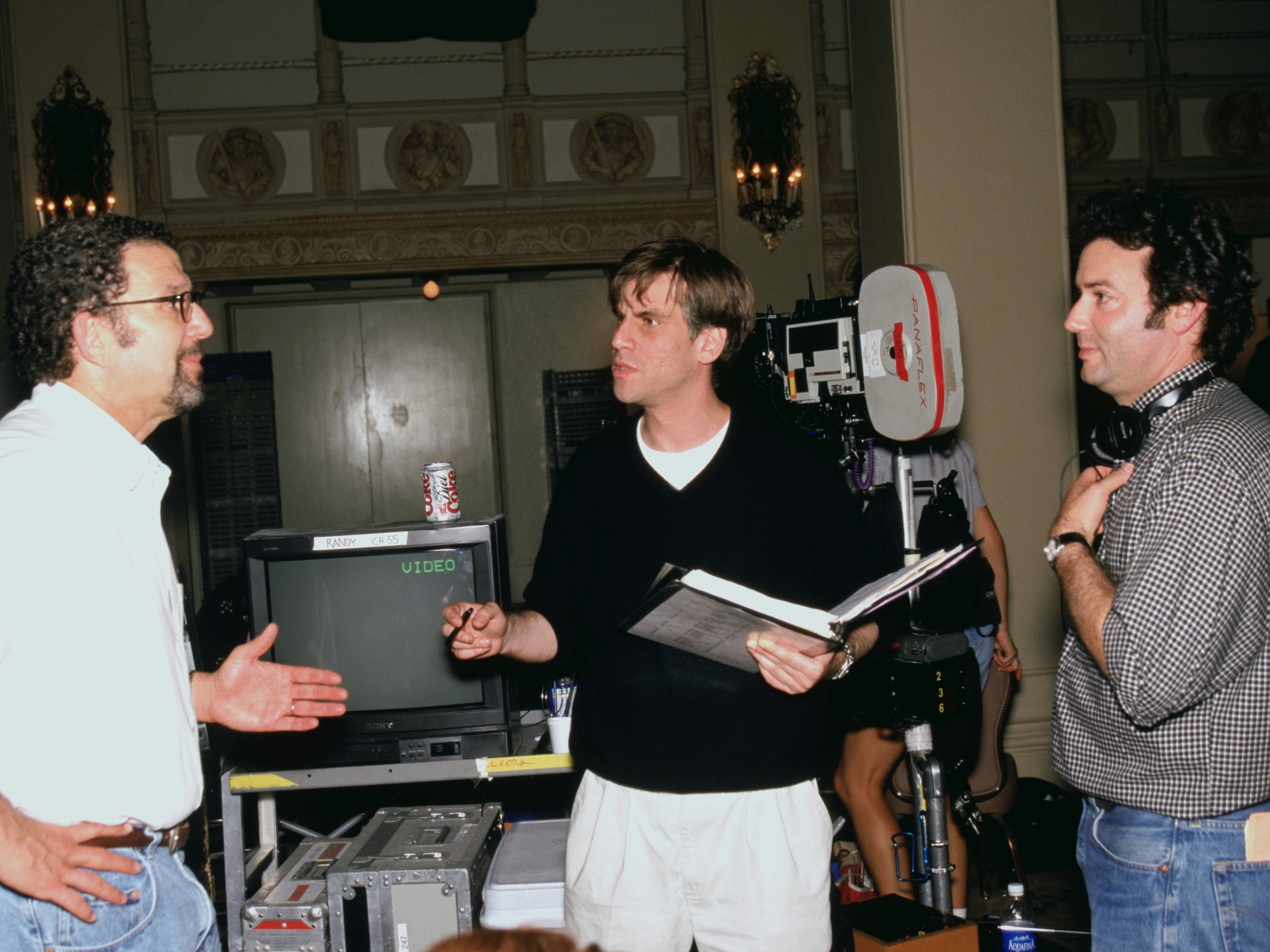 The fast schmaltz: Sorkin in his younger days, on the set of ‘The West Wing’ season one