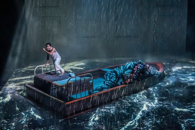 <p>Hiran Abeysekera as Pi in West End production of ‘Life of Pi’ </p>