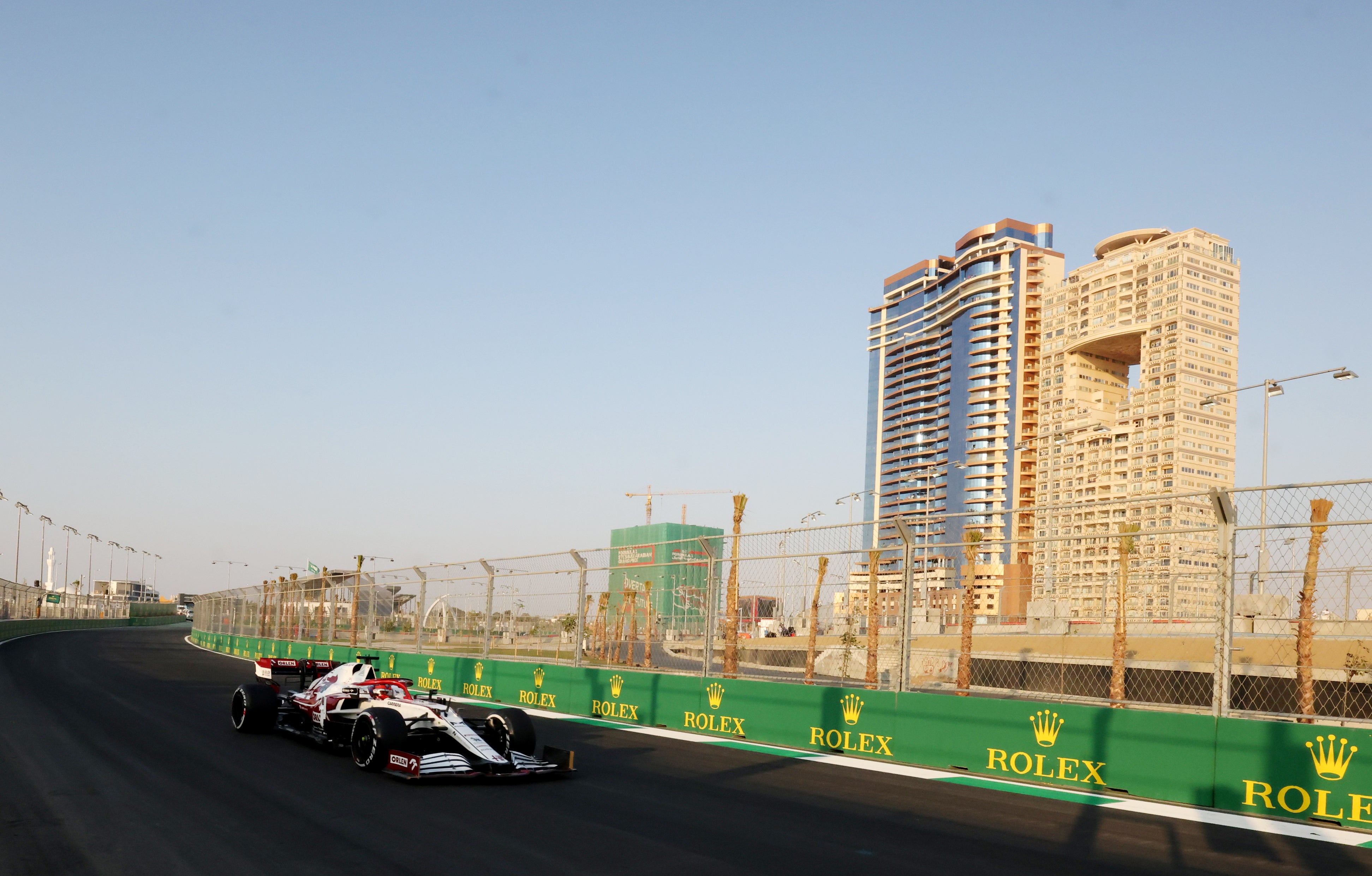 Alfa Romeo's Kimi Raikkonen during practice