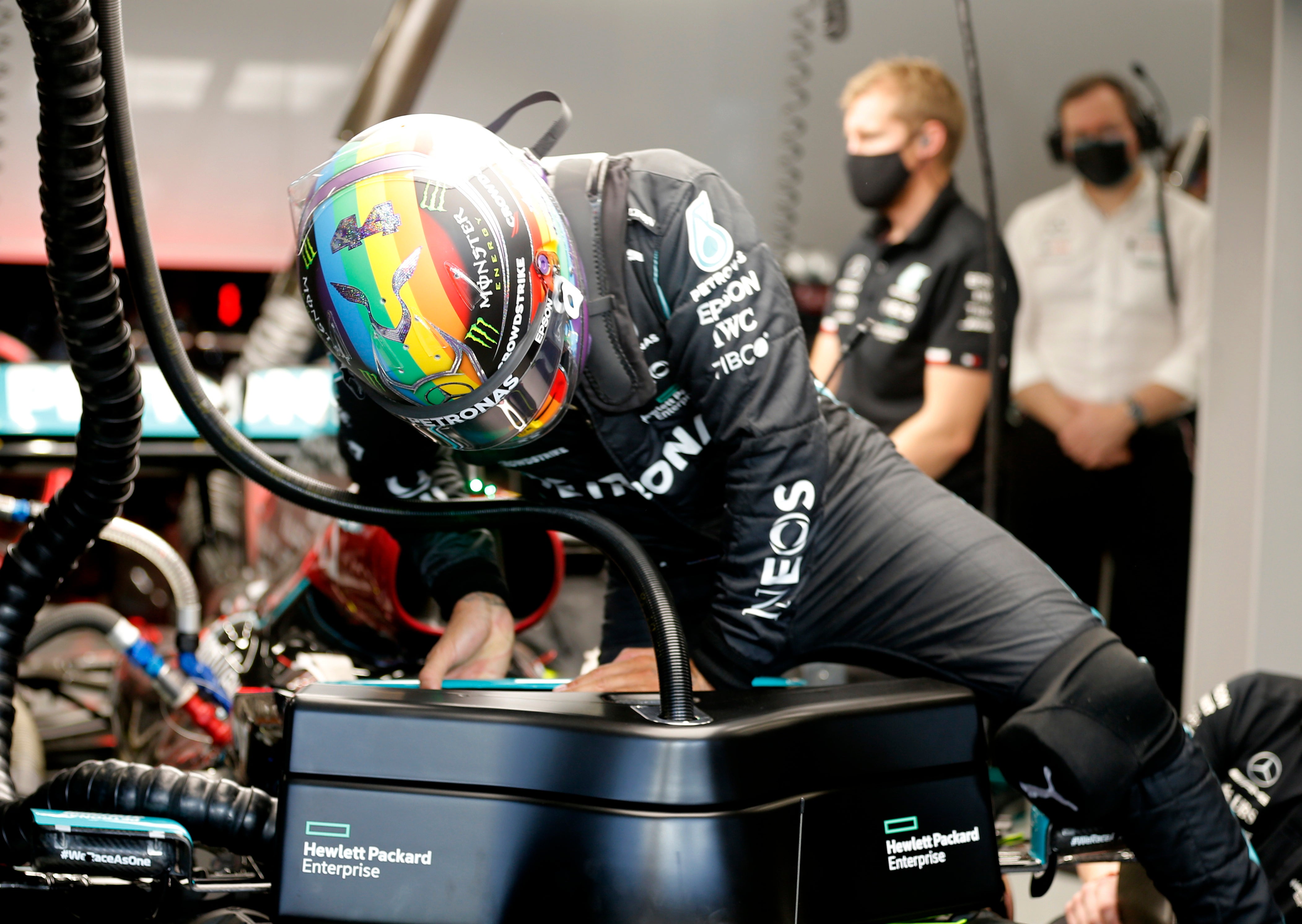 Lewis Hamilton during practice